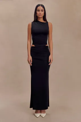Simple Ease Kaia Slinky Cut Out Maxi Dress - Black