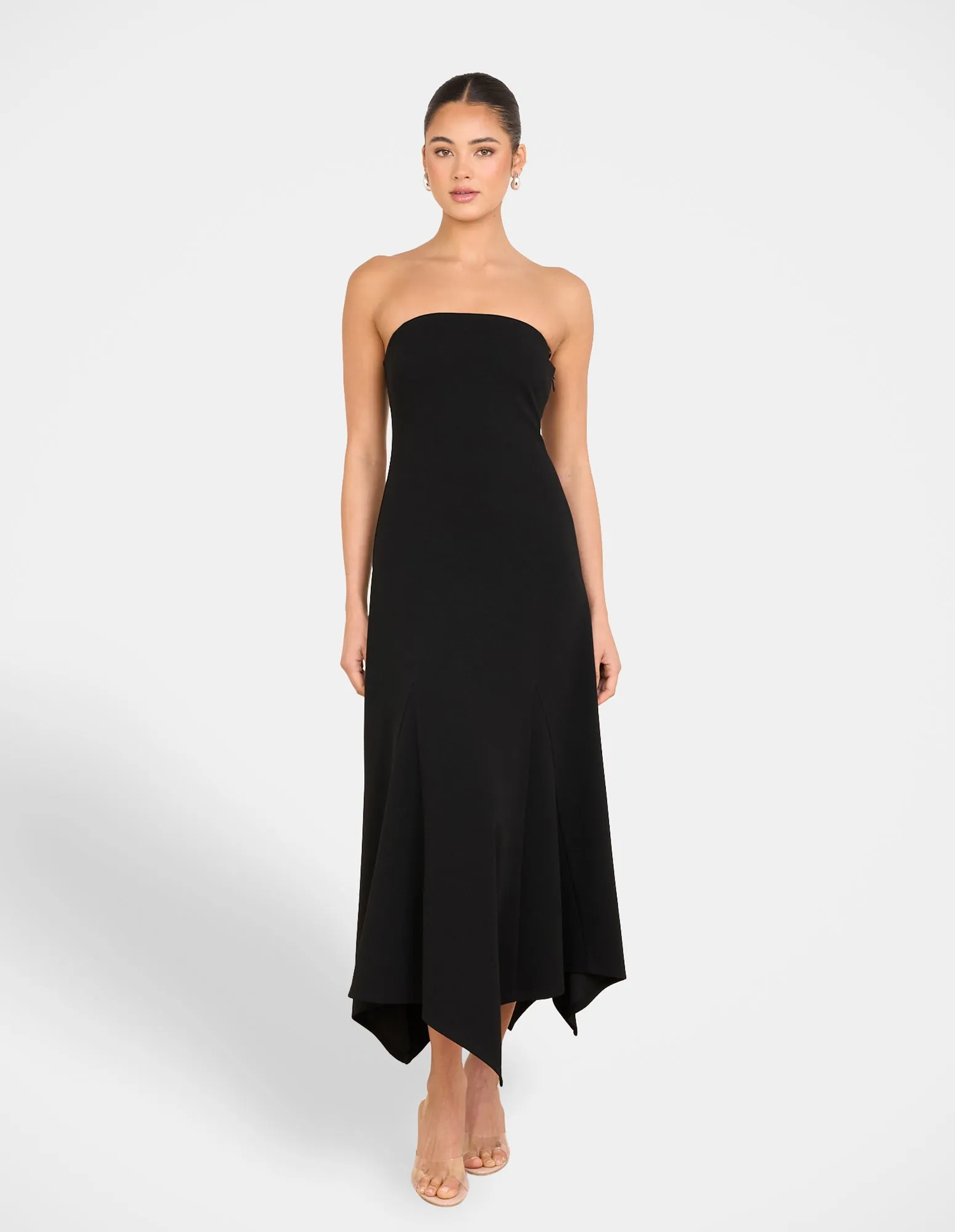 Belize Strapless Midi Dress Layered Comfort Versatile-Style