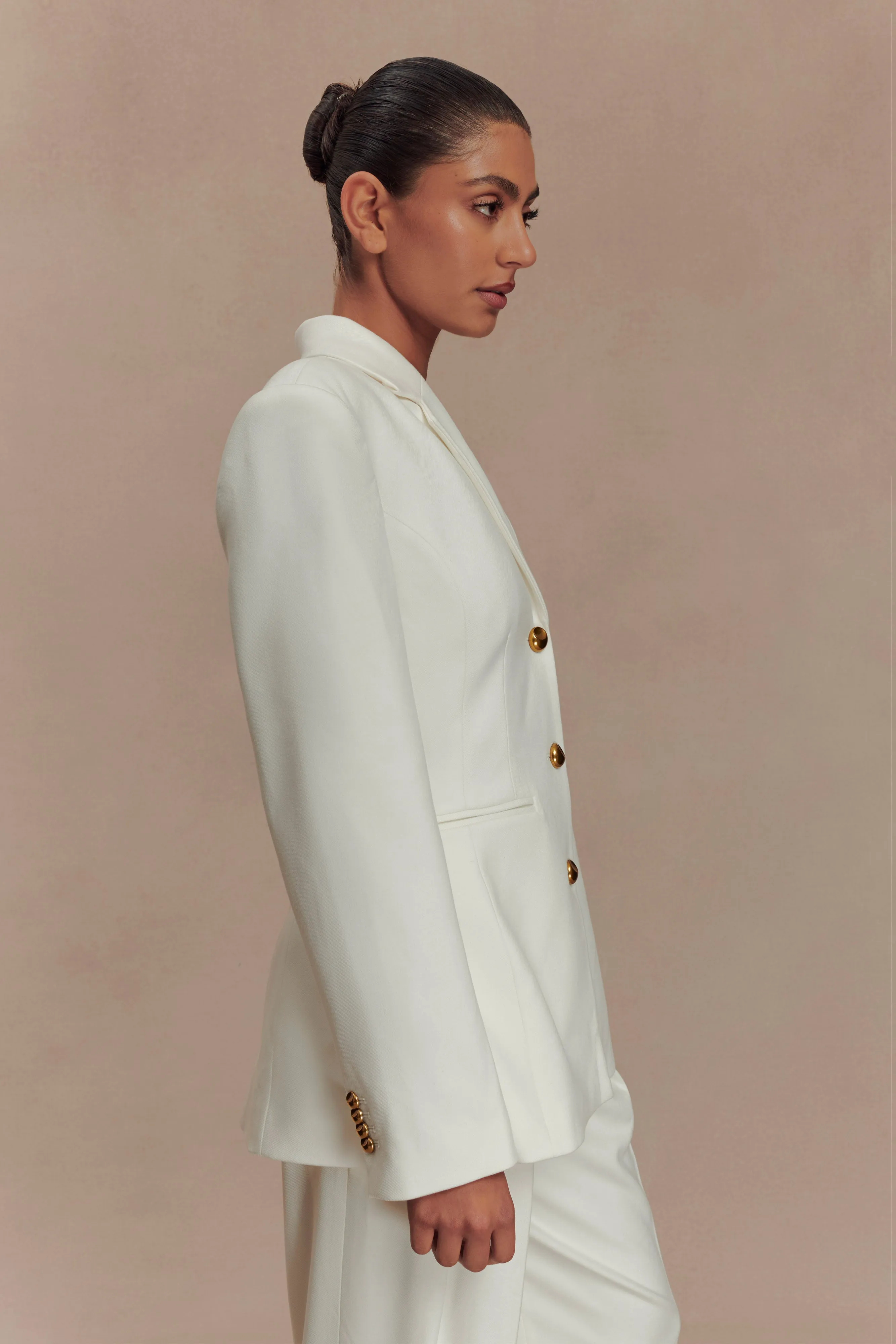 ElasticCuffs Active Wear Bellamy Cinched Blazer - Ivory