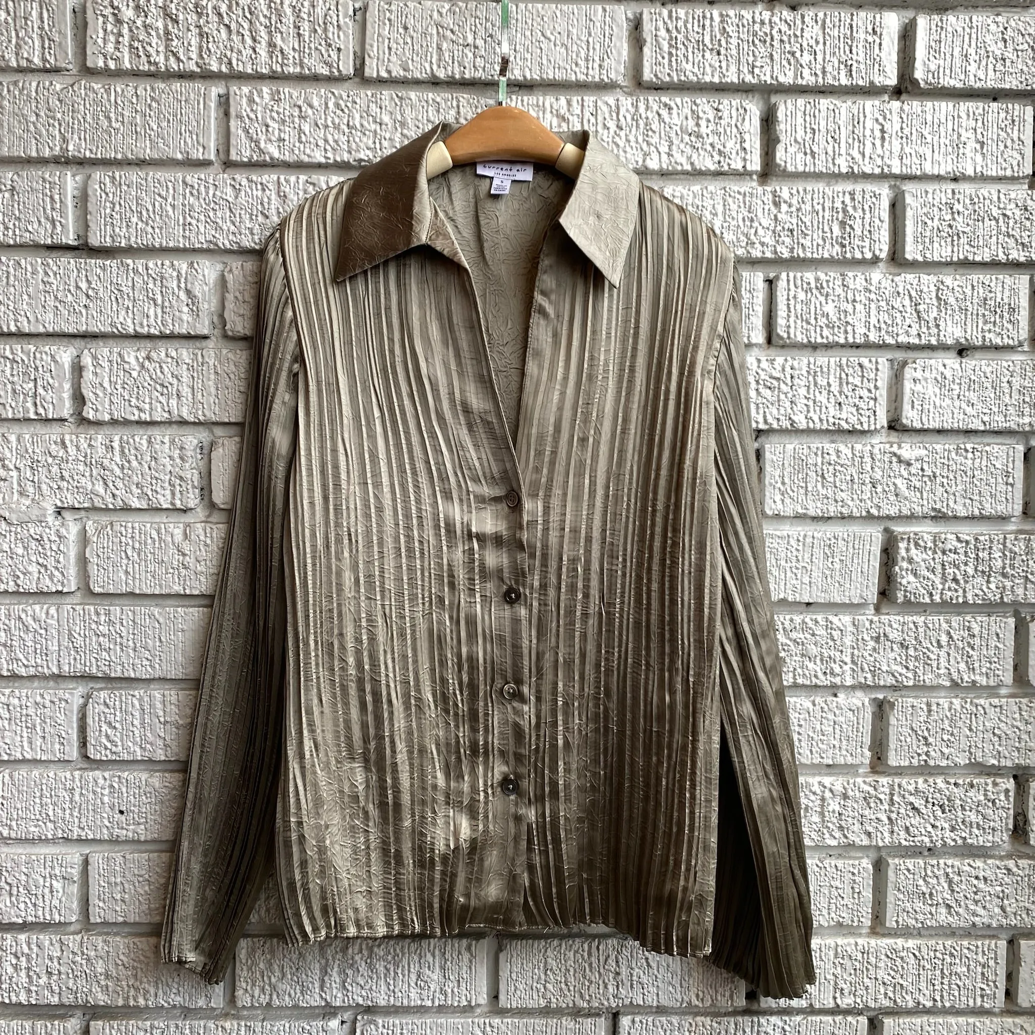 adult clothing Plaid Design BENTON Pleated Shirt