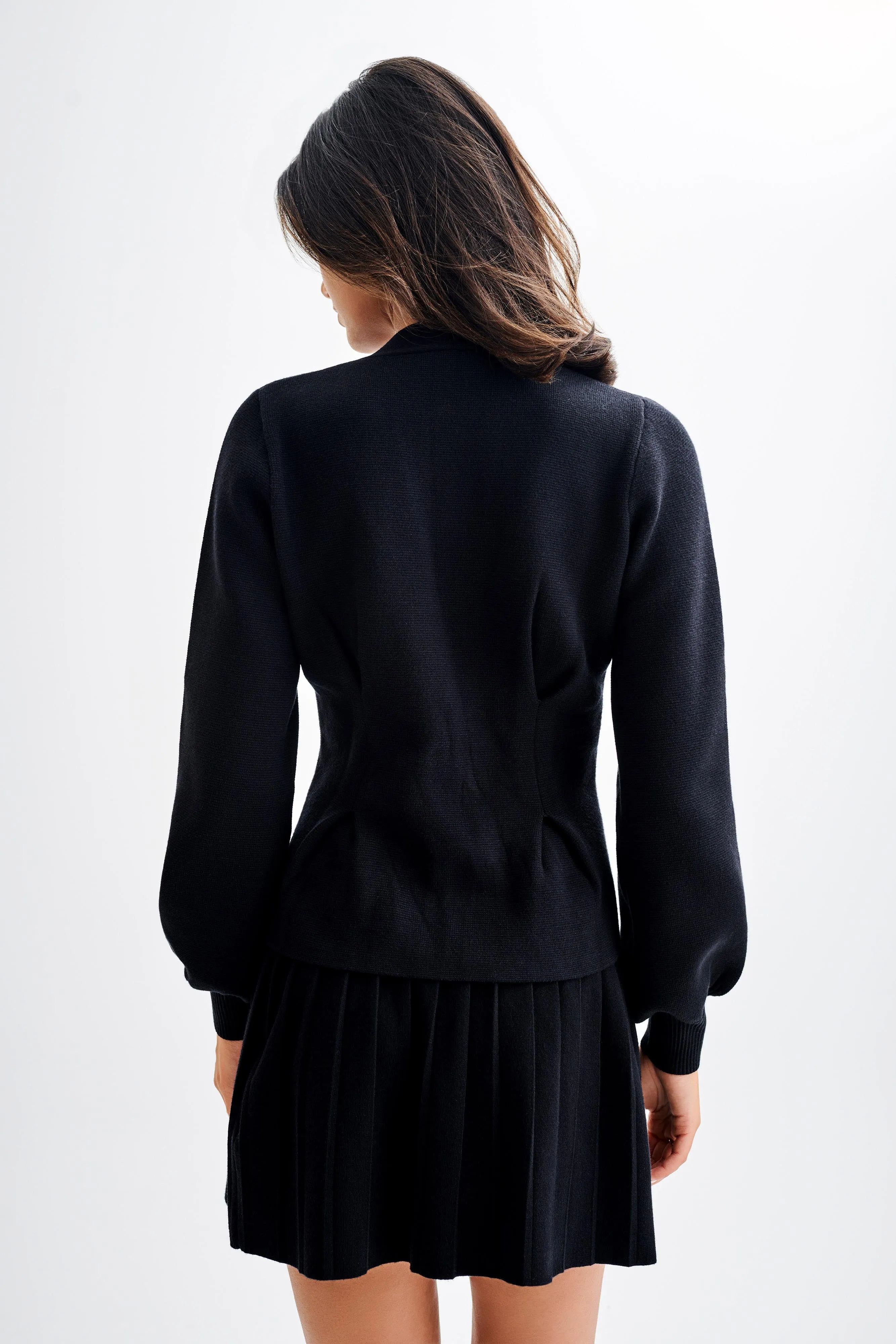 Beverly Knit Cinched Cardigan - Black City Ready Style