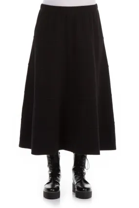 Relaxed Vibes All Day Comfort Black Cotton Jersey Bell Skirt
