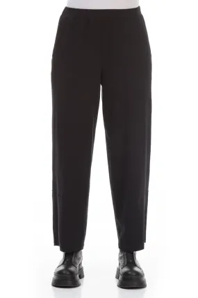 Black Cotton Track Pants Anti Static Lining