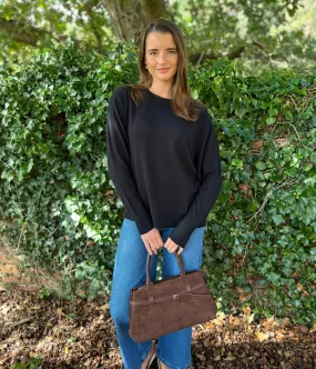 Black Fine Merino Wool Jumper Casual Vibe