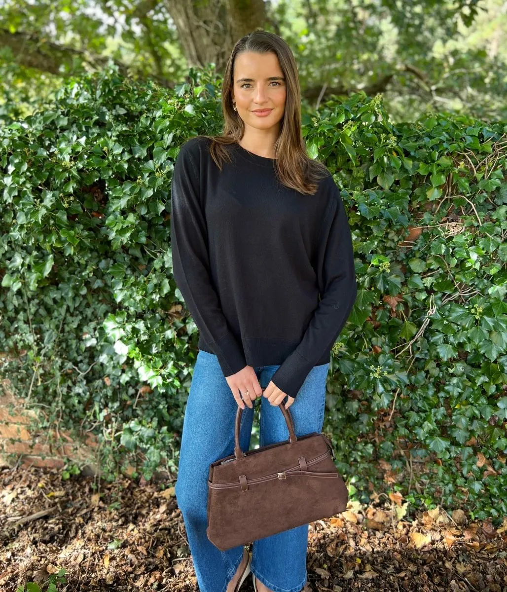 Black Fine Merino Wool Jumper Casual Vibe