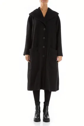 Black Light Wool Swing Coat DurableOuterShell Breezy Layer Option