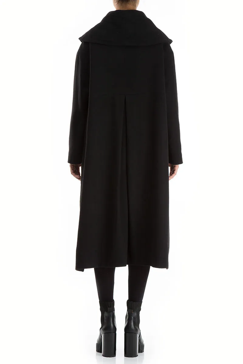 Heat Resistant Fabric Black Light Wool Swing Coat