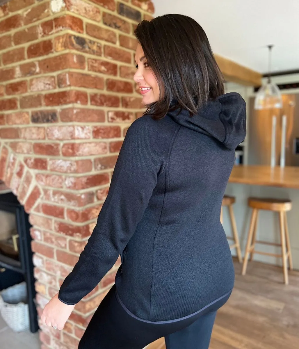 Black Newhill Hooded Full Zip Fleece OdorControlTech