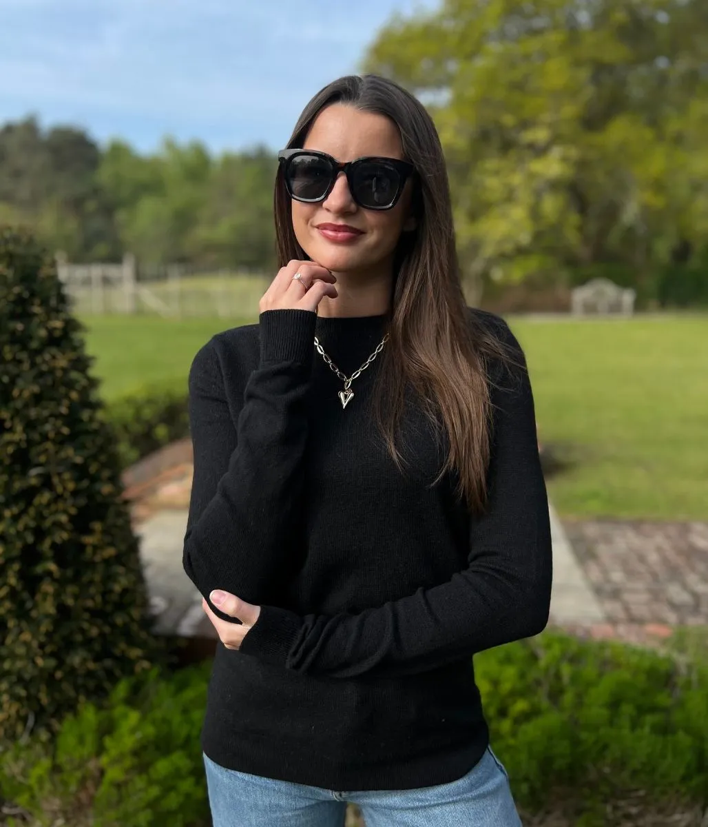 Black Recycled Blend Jumper Sleek Stretch