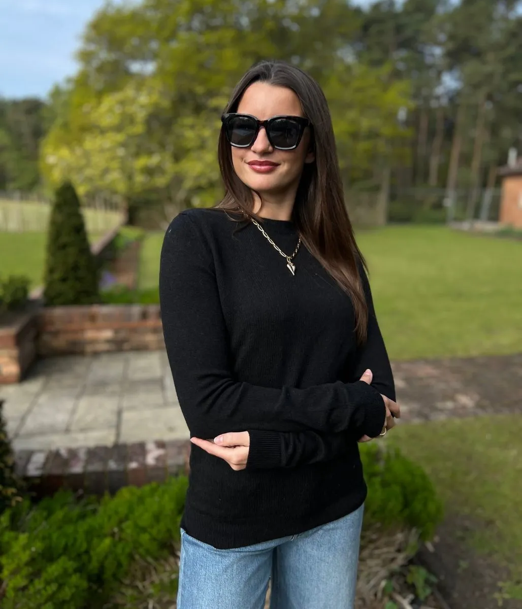 Black Recycled Blend Jumper casual knitwear