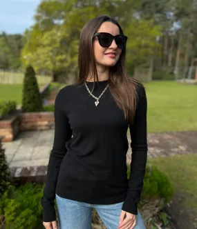 Casual Flex Casual Comfort Fit Black Recycled Blend Jumper
