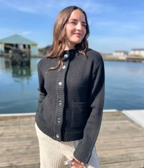 Trendy Look Black Ribbed Detail Cardigan