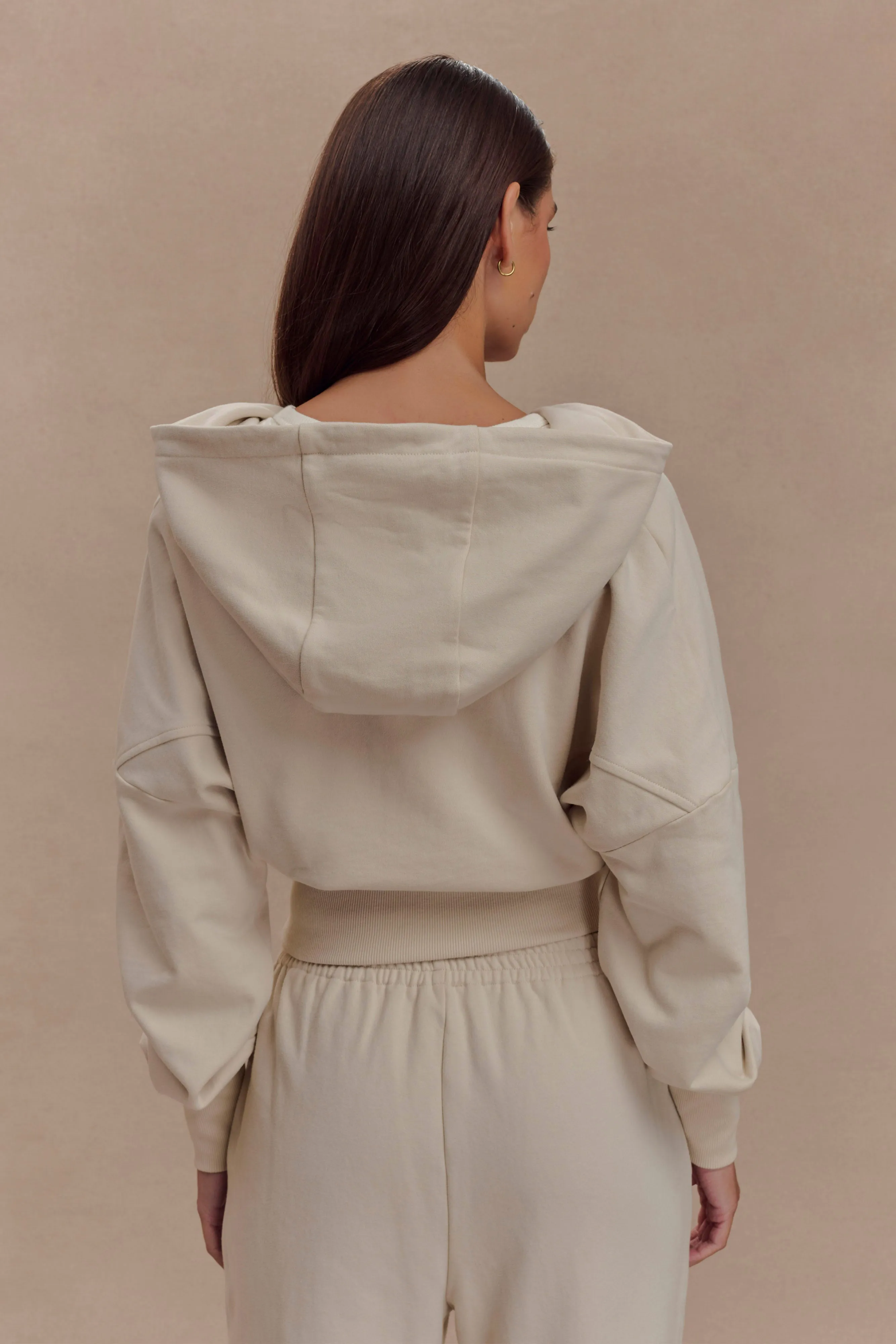 Abrasion Resistant Finish Simple Layers Blake Zip Front Hoodie - Stone