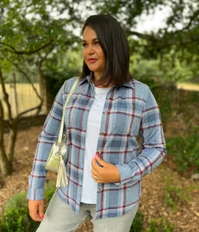 Cozy Layers Blue Check Soft Jersey Shirt