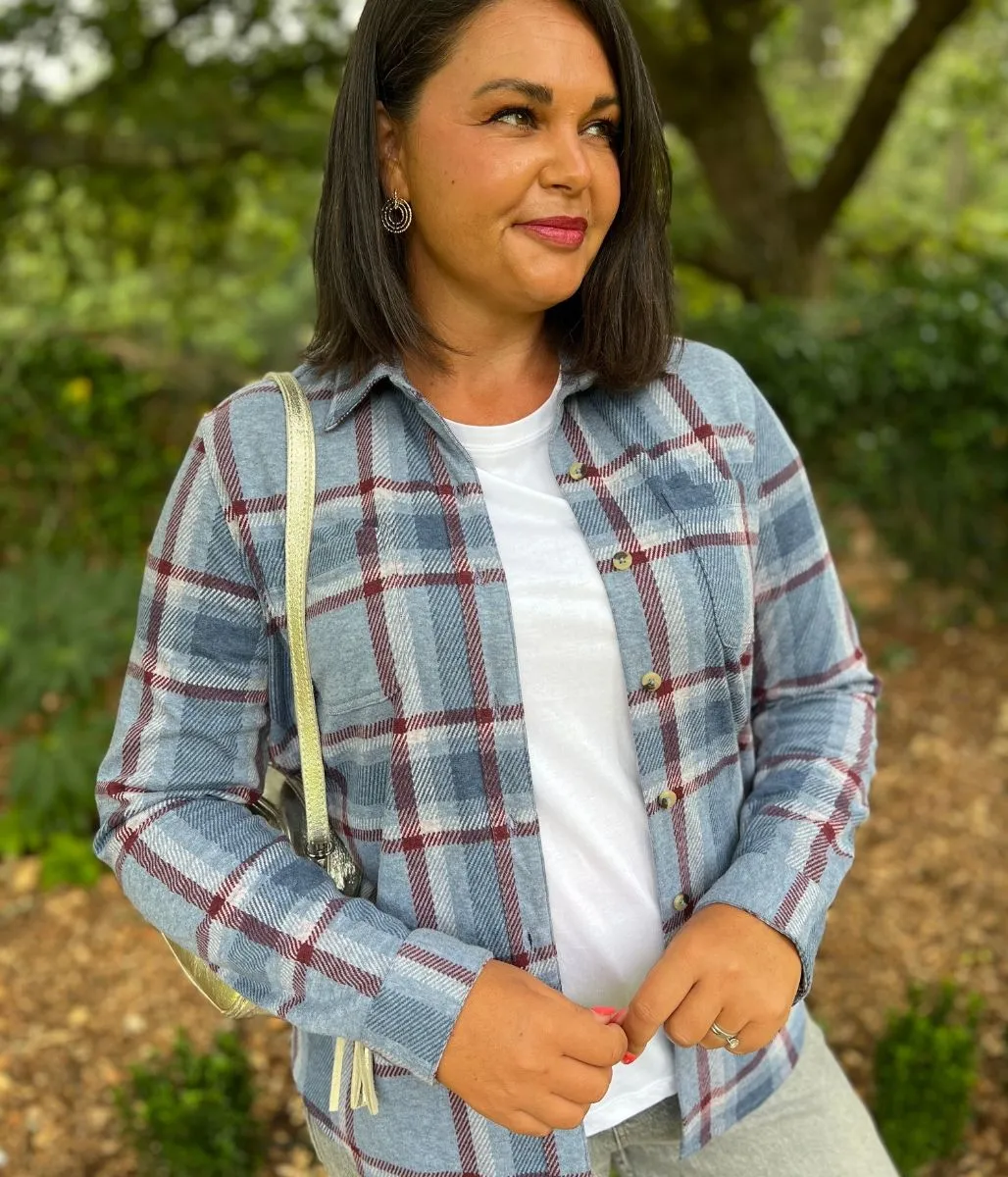 Blue Check Soft Jersey Shirt EcoConscious Production