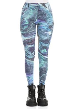 Blue Reverie Cotton Leggings Smart Look