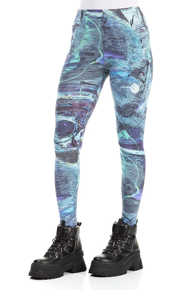 Travel Essential Easy Travel Blue Reverie Cotton Leggings