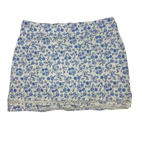 Skort By Crown And Ivy In Blue & White, Size:Xl Foil Print