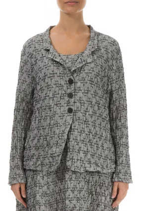 Oversized style Quilted Stitching Geometric Texture Grey Linen Jacket