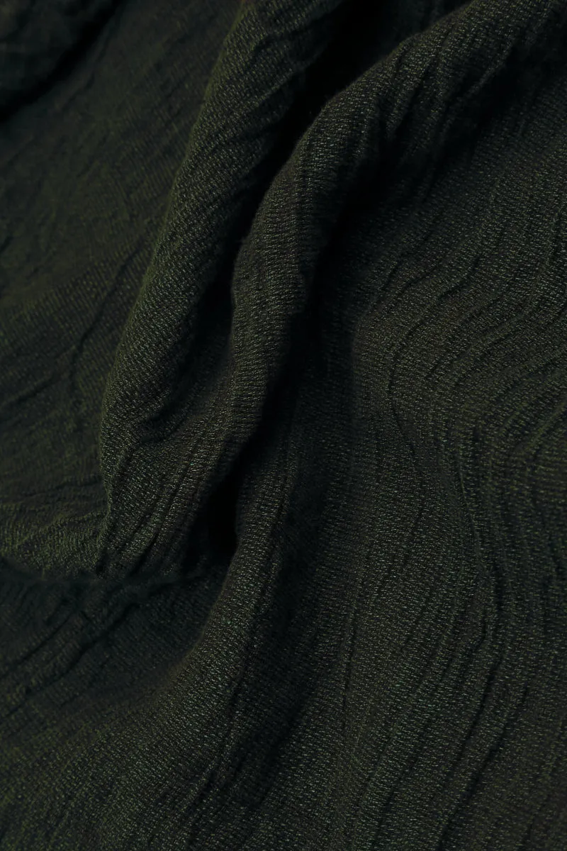 Boxy Forest Mist M??lange Linen Jacket ElasticWaistband