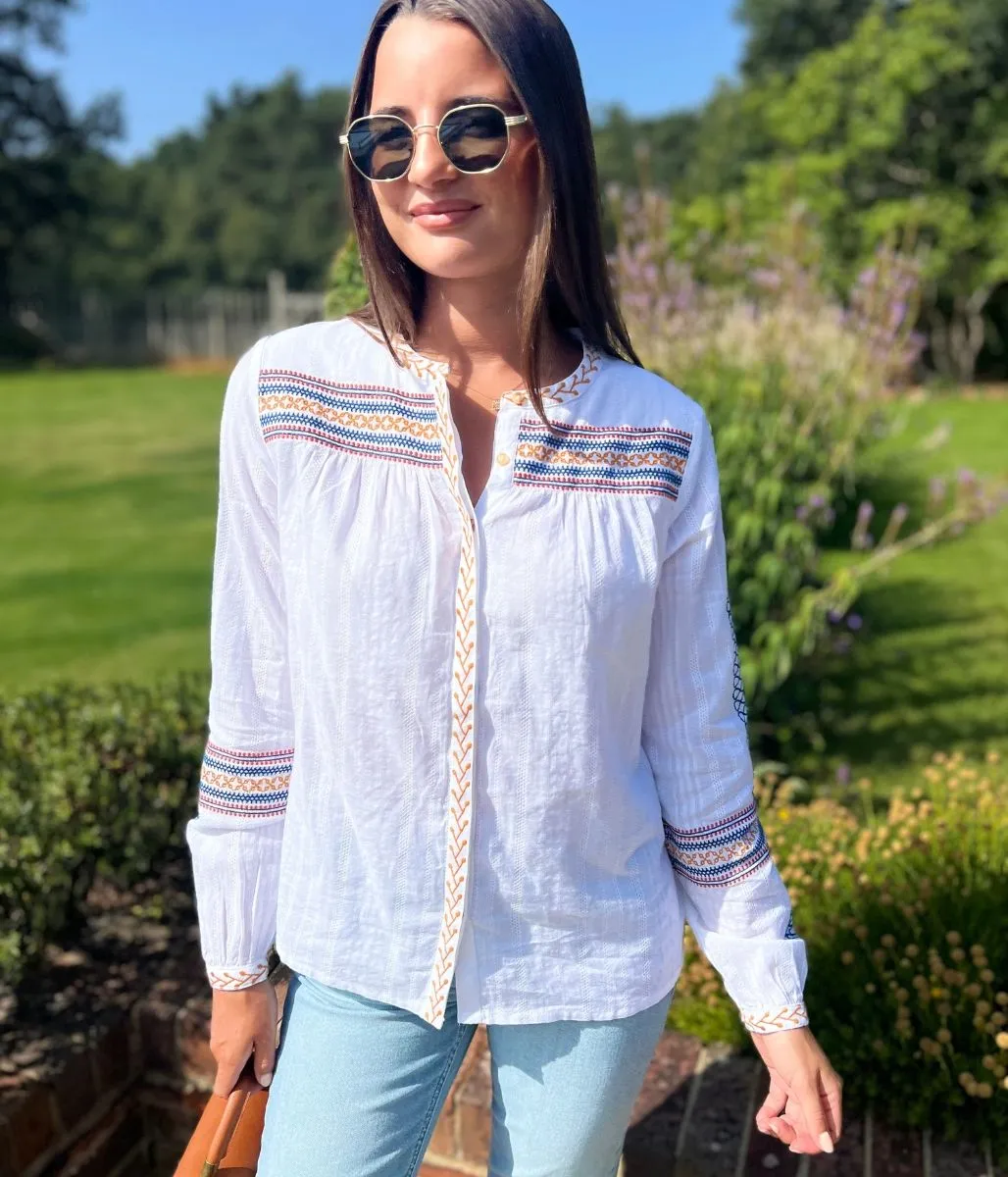 Brakeburn Embroidered Cove Blouse WaterRepellentSurface NoSlipGrip