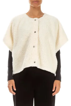 Off White Teddy Cotton Gilet Abrasion Resistant Panels