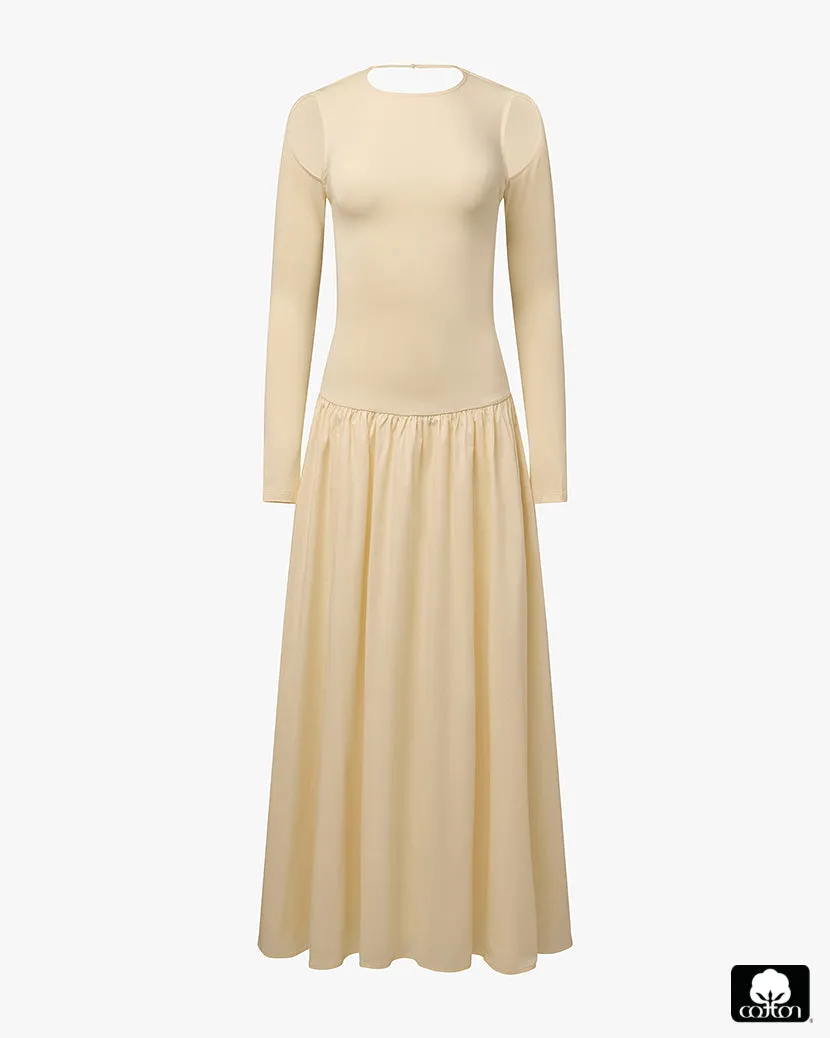 Drop Waist Maxi Dress Morning Wear Elegant Appearance