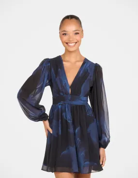 Roula Deep V-neck Mini Dress Vintage feel Fall Fashion