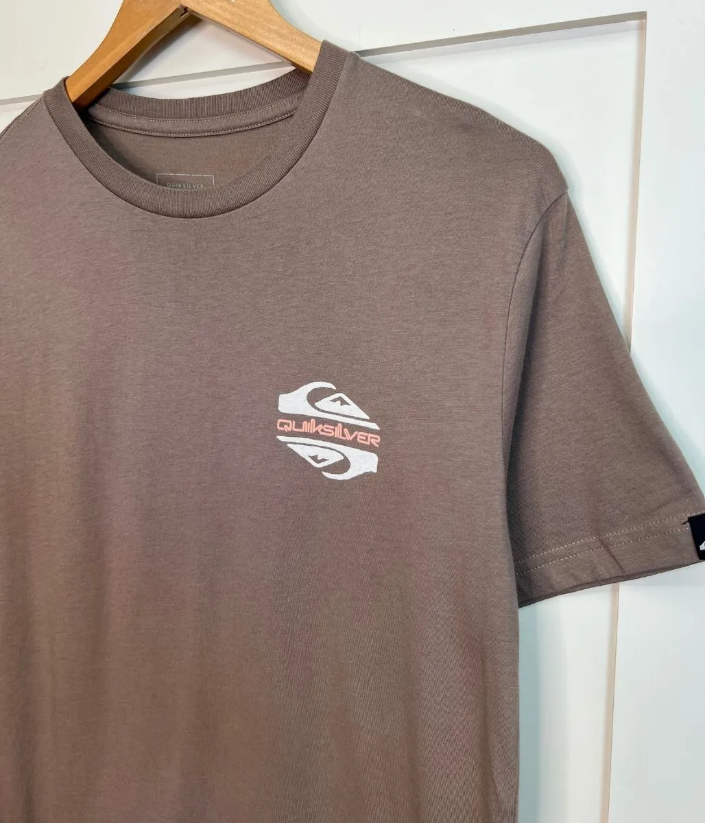 Brown Fun Zone Quiksilver Printed Short Sleeve Tee Sporty Design ReinforcedKnees