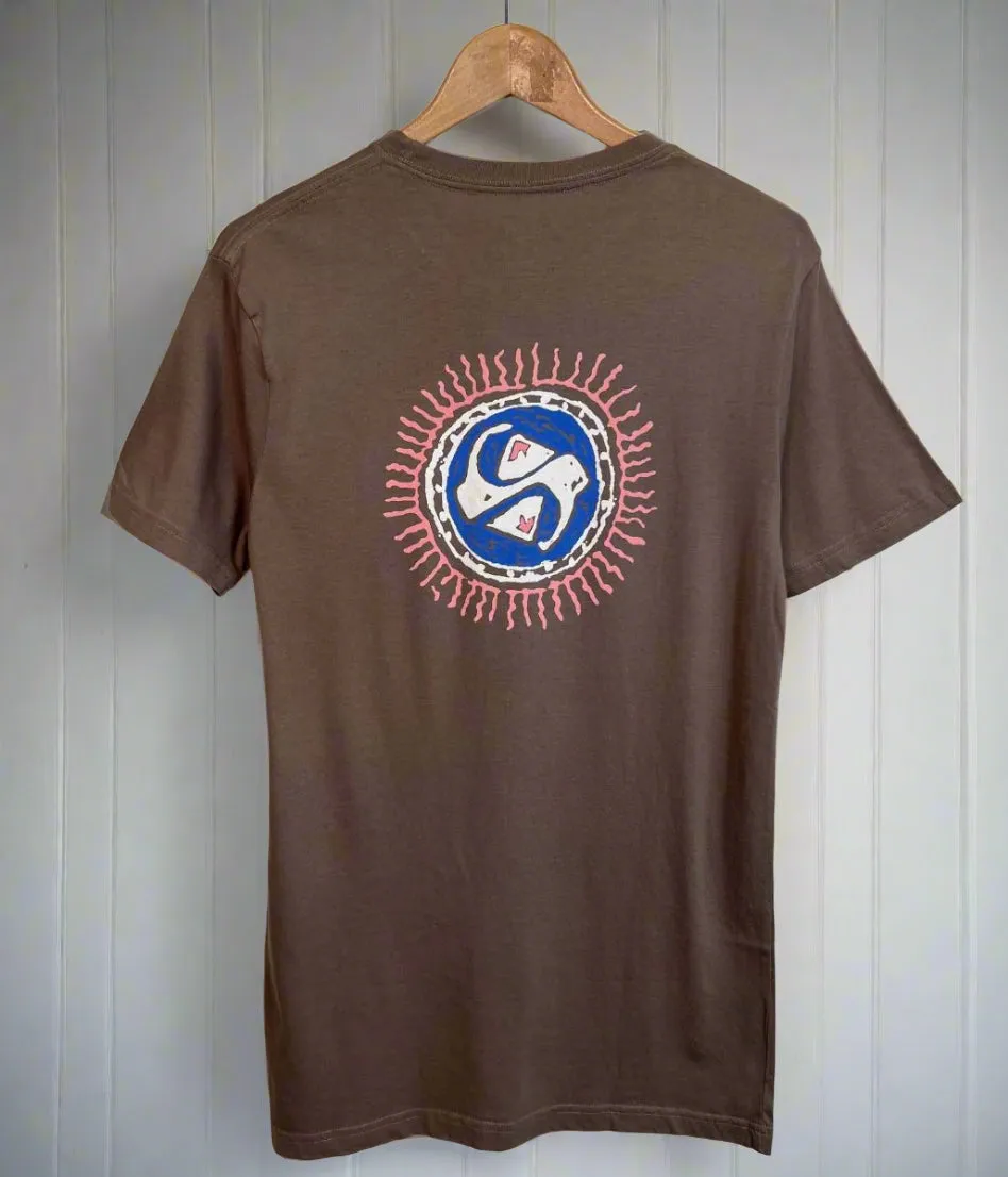 Brown Fun Zone Quiksilver Printed Short Sleeve Tee Heart Glow StretchableFabric