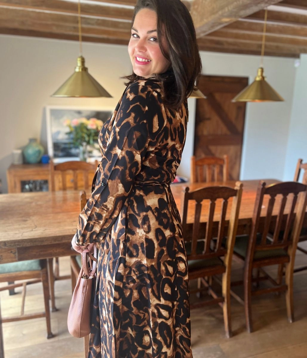Freya Leopard Print Shirt Dress Soft Touch