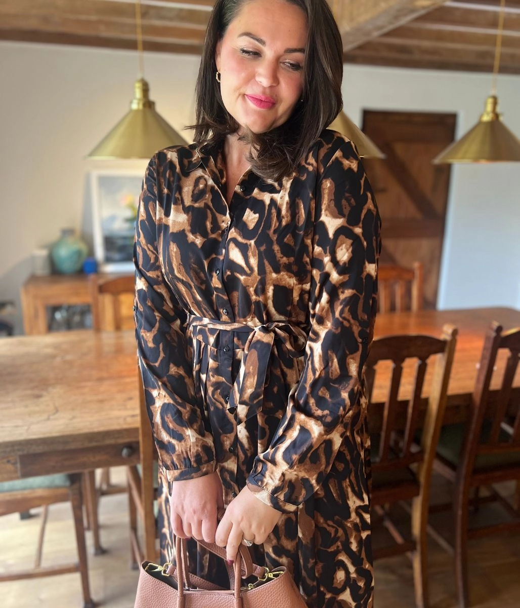 Freya Leopard Print Shirt Dress Cool Season