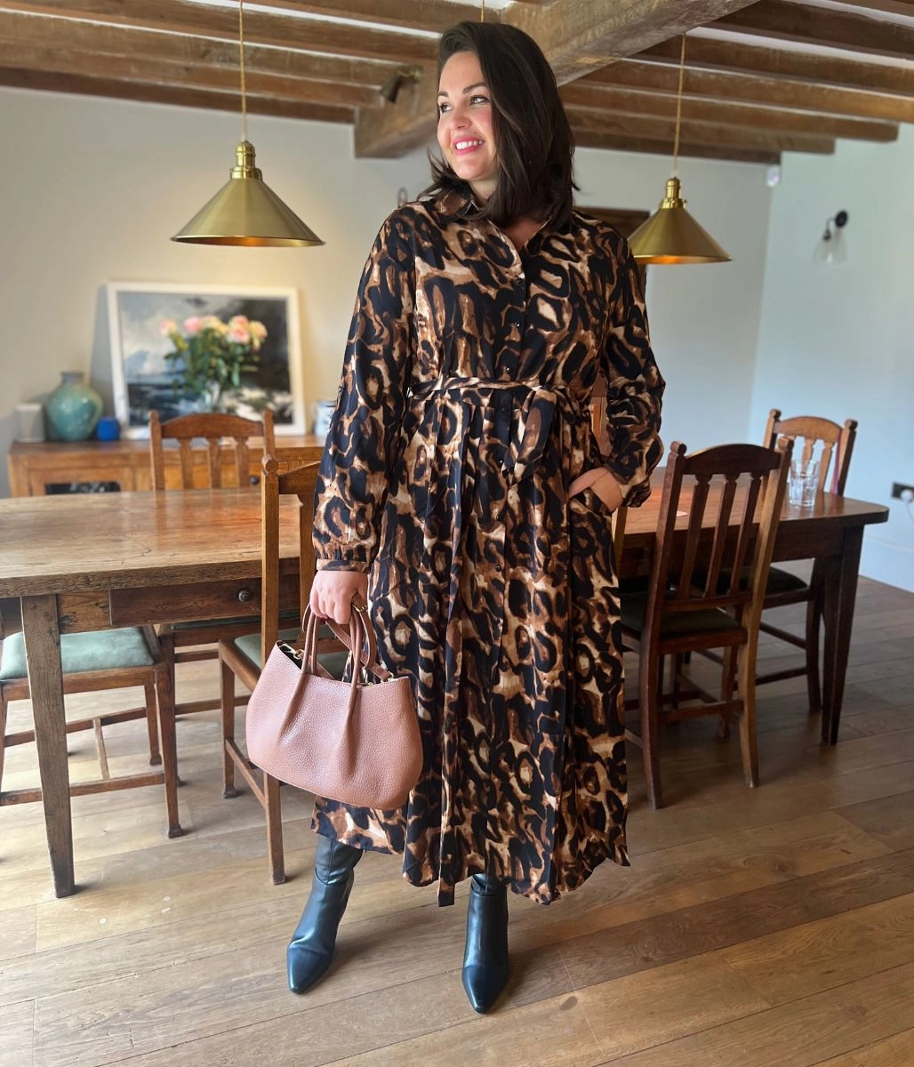 Freya Leopard Print Shirt Dress Modern-style Polished Cut