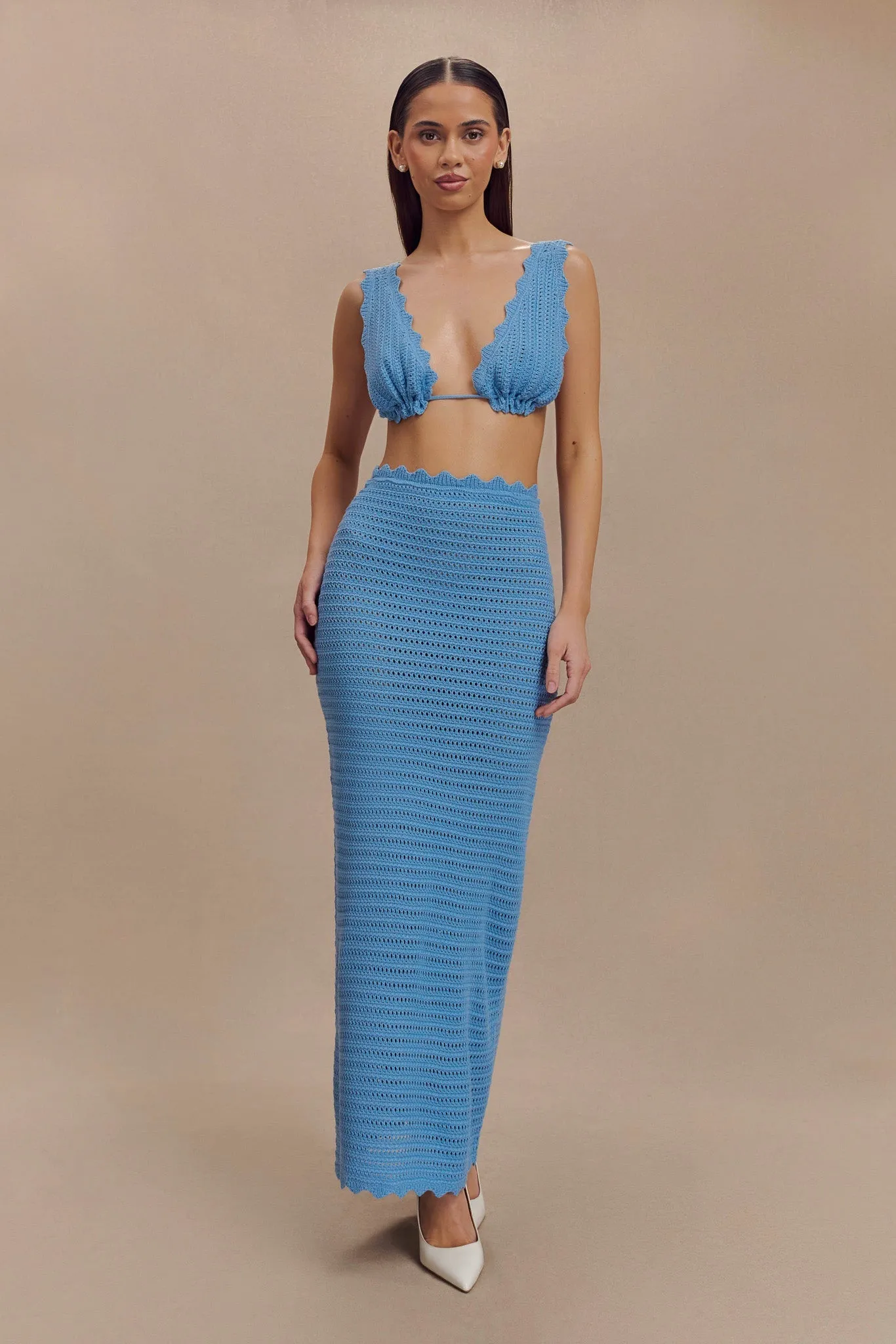 Jadia Crochet Bralette - Cornflower Blue CrossGrain Fabric
