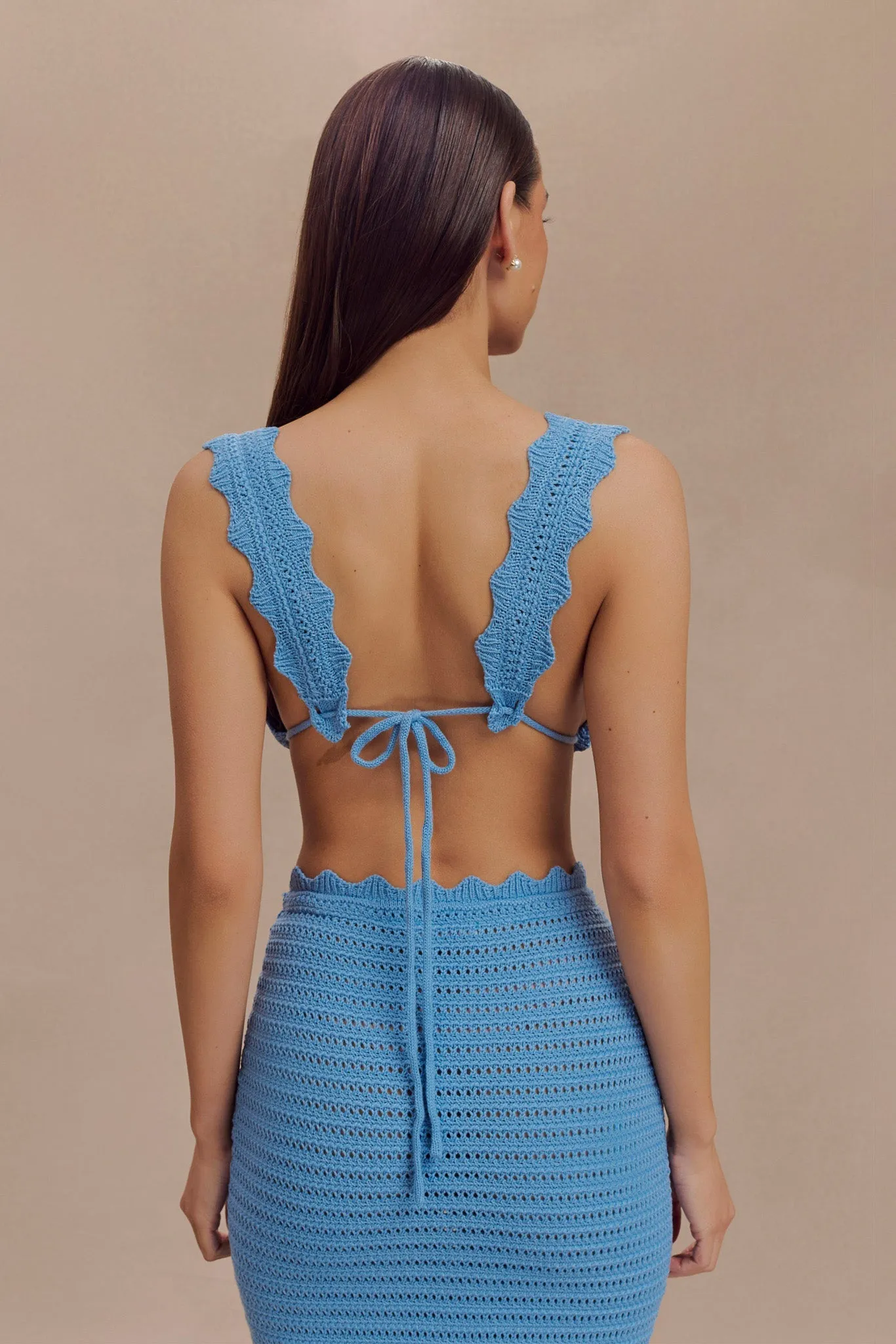 Jadia Crochet Bralette - Cornflower Blue SnagResistant ZonalVentilation