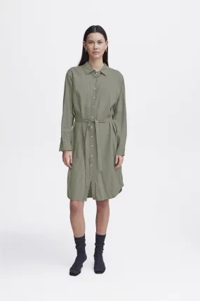BUTTON DOWN MOSS LINEN DRESS Blue Sky