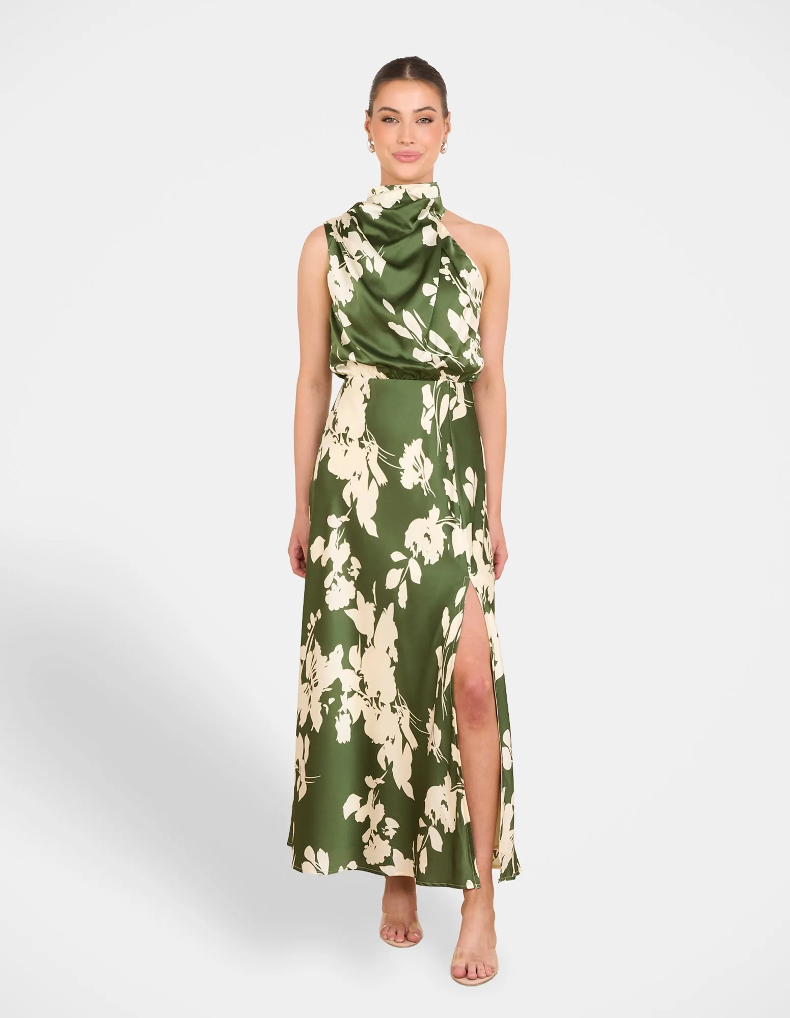 Fashionable Layers Lightweight-Comfort Calais Satin Midi Dress