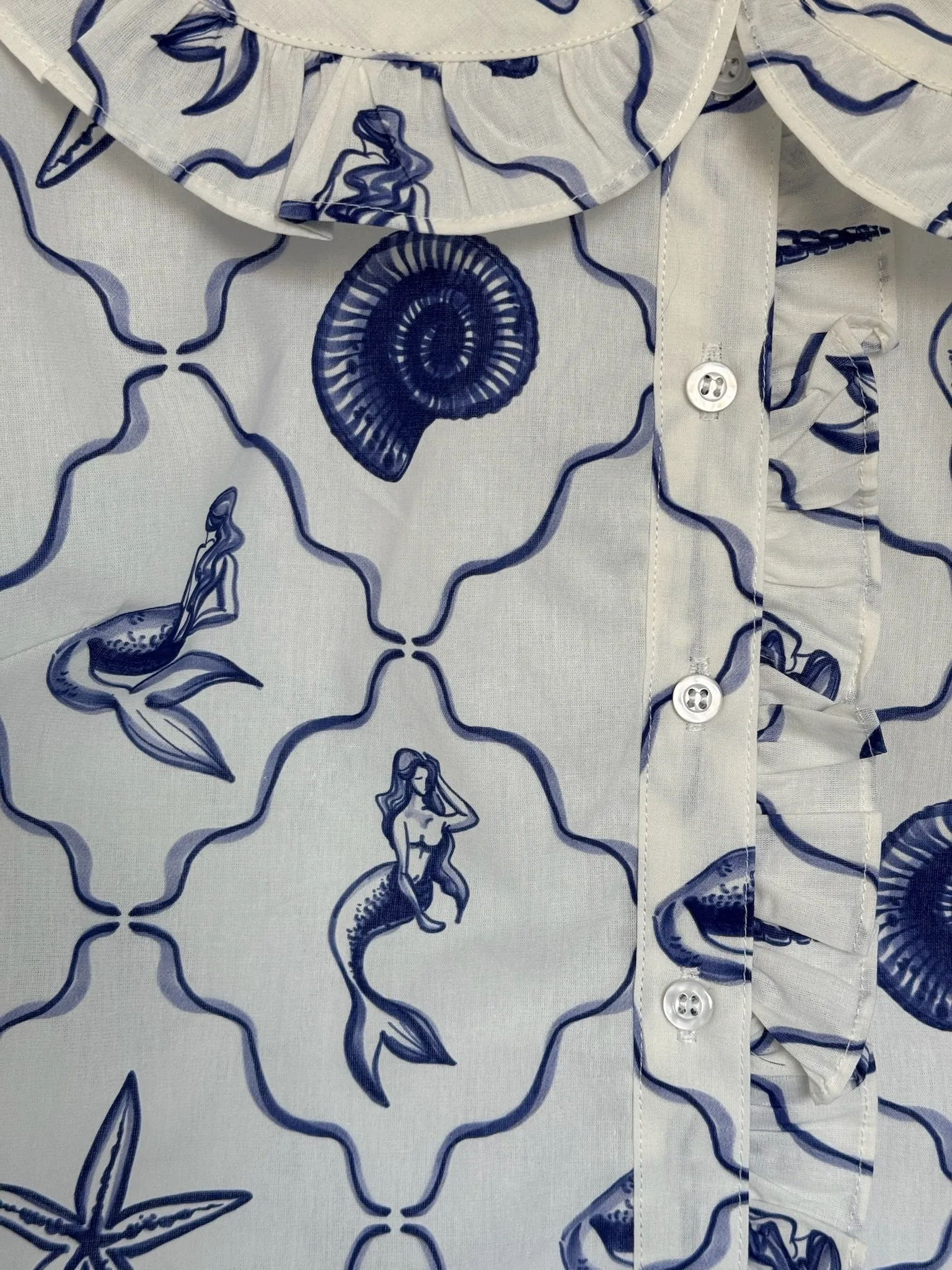 Bold Prints Unique Design MERMAID Cropped Shirt
