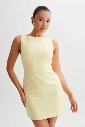Angela Suiting Mini Dress - Lemon Neutral Aesthetic Premium Material