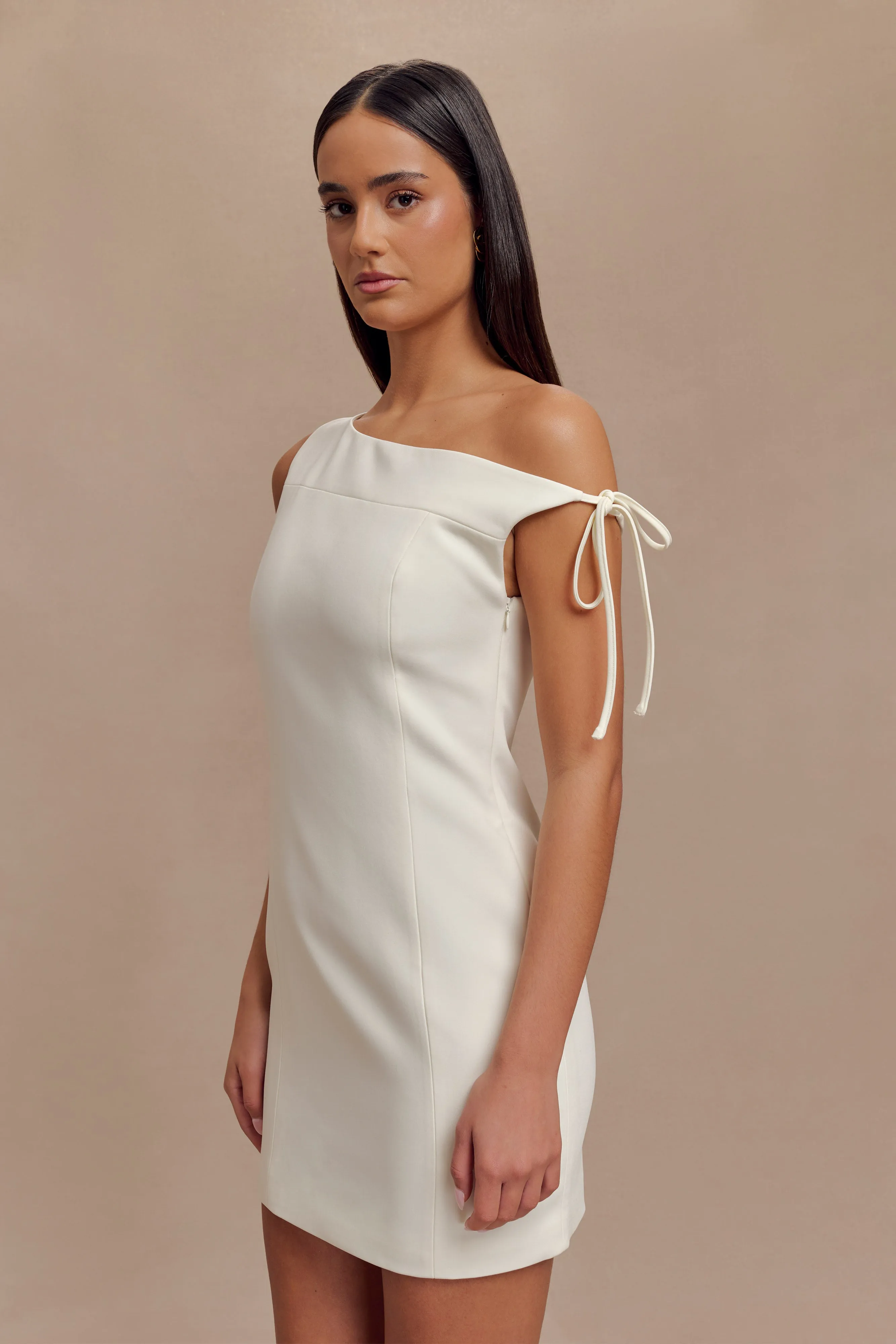Baker Suiting Off Shoulder Dress - Ivory Fashion Fit Fresh Outfit