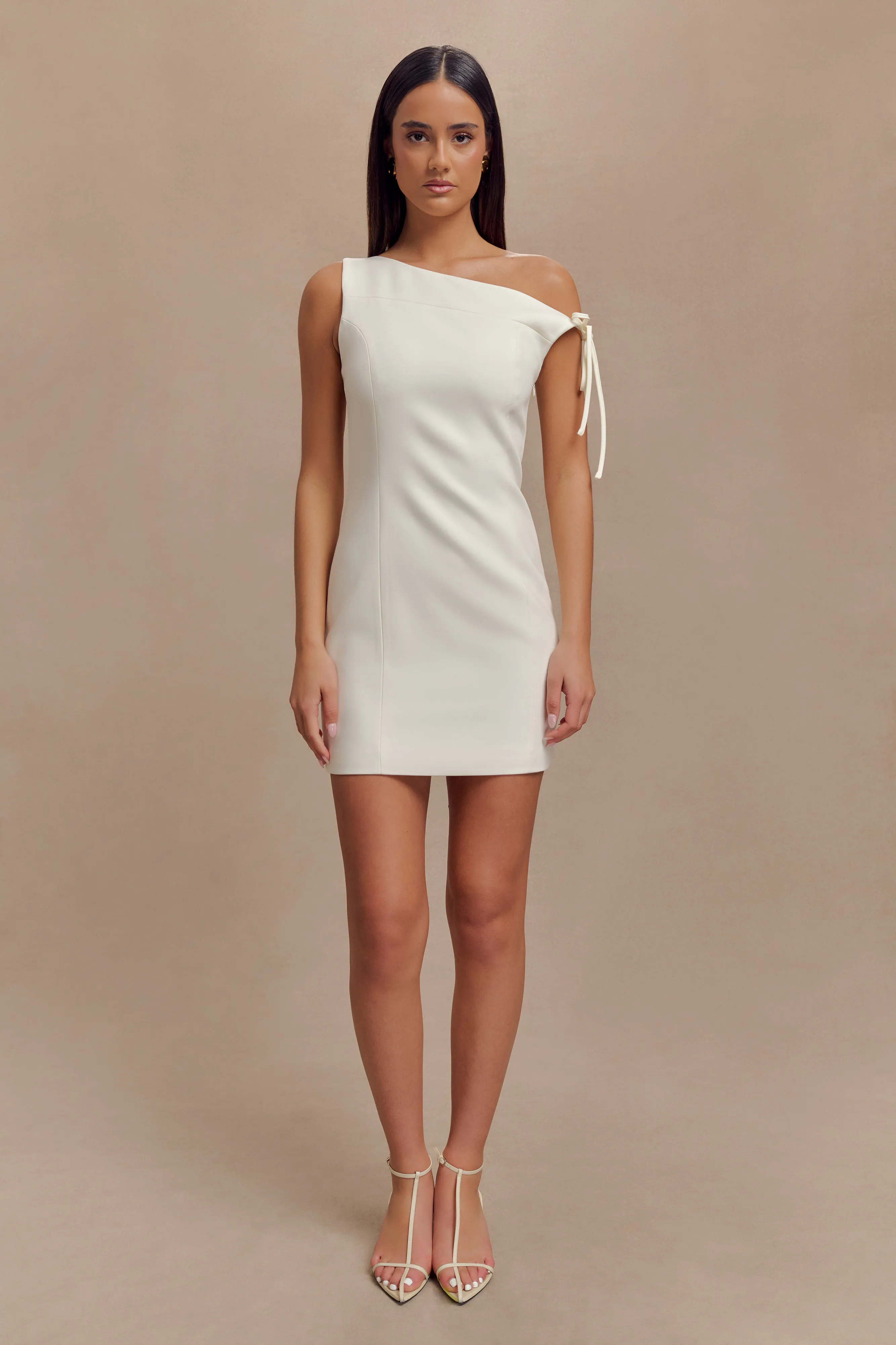 Natural Tones Sister Glow Baker Suiting Off Shoulder Dress - Ivory