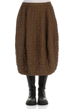 Simple Fashion Outfit Mood Balloon Pleated Aged Copper Silk Bamboo Skirt