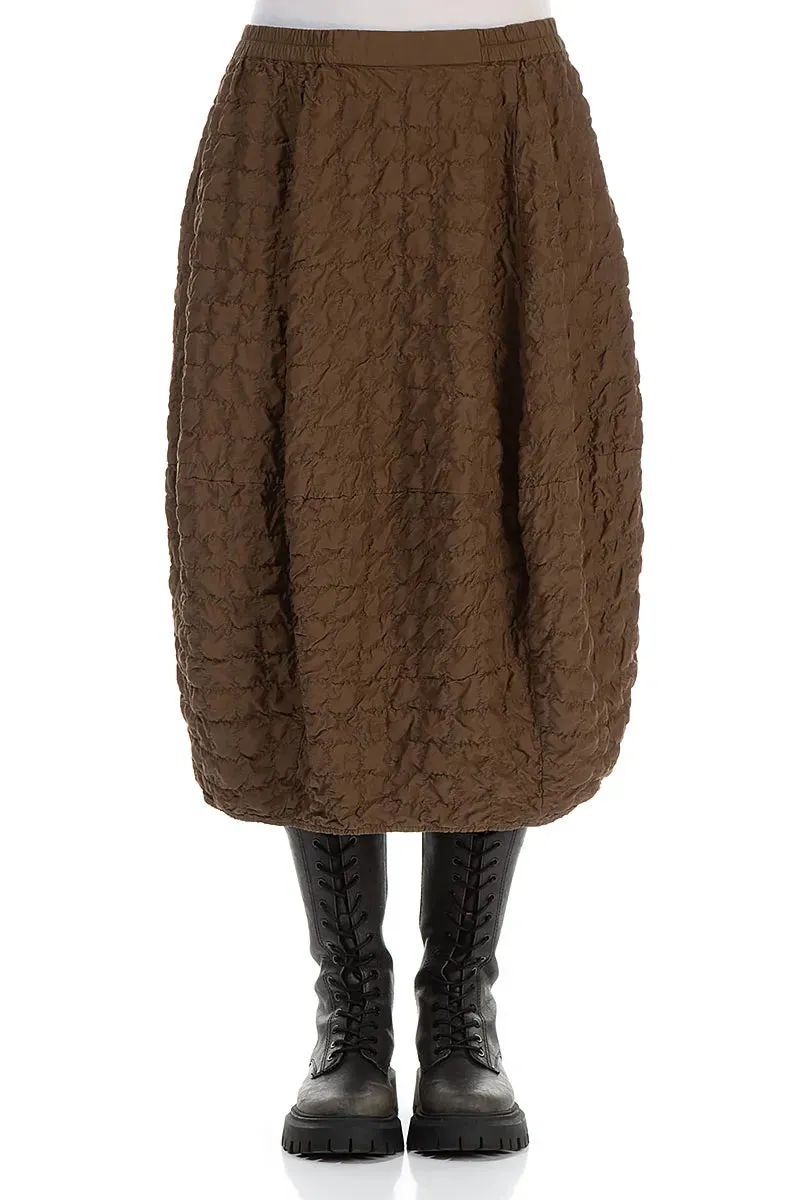 Simple Fashion Outfit Mood Balloon Pleated Aged Copper Silk Bamboo Skirt