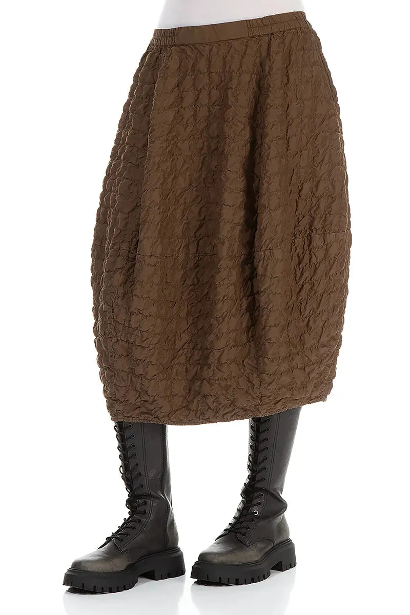 Balloon Pleated Aged Copper Silk Bamboo Skirt Minimal Touch gentle style
