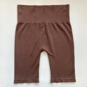 KIMBERLY High Waisted Ribbed Bike Shorts Stain Release Finish