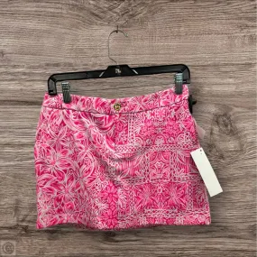 Skort Designer By Lilly Pulitzer In Pink & White, Size: 0 Stretch Comfort
