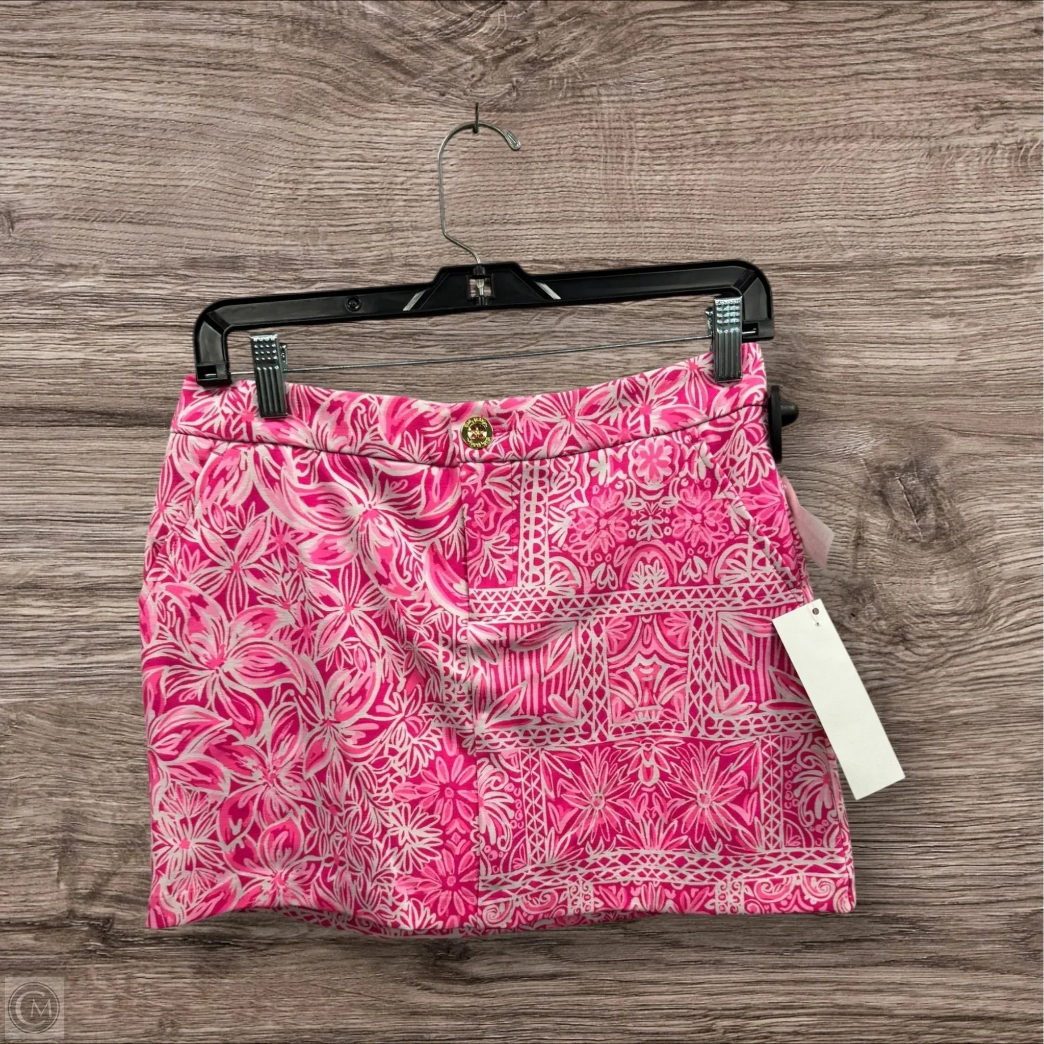 Skort Designer By Lilly Pulitzer In Pink & White, Size: 0 Stretch Comfort