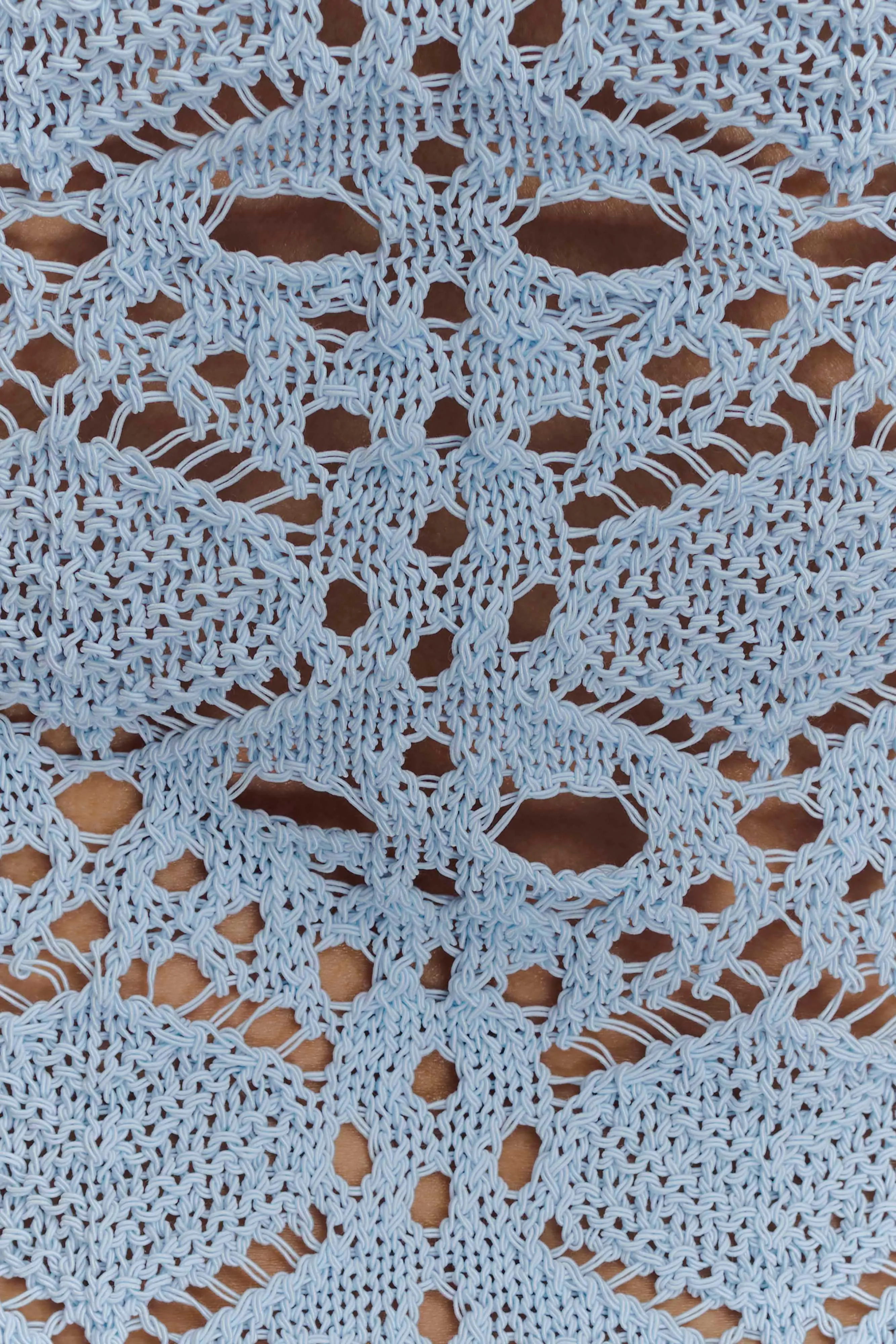 Slim wear High Rise Design Aeline Crochet Knit Shorts - Sky Blue