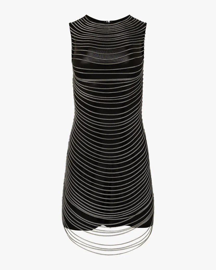 Fall Go Winter-Season Chain Muscle Mini Dress