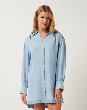 Vibrant Edge Grace Base Chambray Shirt Dress